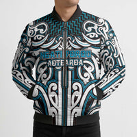 Custom Aotearoa Ngati Porou Bomber Puffer Jacket Maori Tribal Pattern Mix Poutama