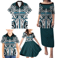 Custom Aotearoa Ngati Porou Family Matching Puletasi and Hawaiian Shirt Maori Tribal Pattern Mix Poutama