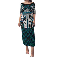 Custom Aotearoa Ngati Porou Family Matching Puletasi and Hawaiian Shirt Maori Tribal Pattern Mix Poutama