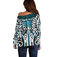 Custom Aotearoa Ngati Porou Off Shoulder Sweater Maori Tribal Pattern Mix Poutama
