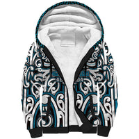 Custom Aotearoa Ngati Porou Sherpa Hoodie Maori Tribal Pattern Mix Poutama
