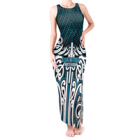 Custom Aotearoa Ngati Porou Tank Maxi Dress Maori Tribal Pattern Mix Poutama