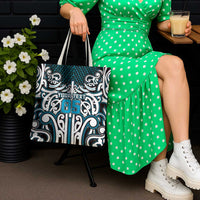 Custom Aotearoa Ngati Porou Tote Bag Maori Tribal Pattern Mix Poutama
