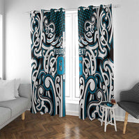 Custom Aotearoa Ngati Porou Window Curtain Maori Tribal Pattern Mix Poutama