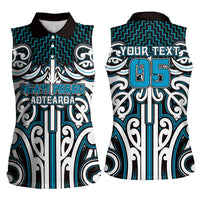 Custom Aotearoa Ngati Porou Women Sleeveless Polo Shirt Maori Tribal Pattern Mix Poutama