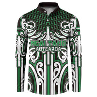 Custom Aotearoa Ngai Tahu Button Sweatshirt Maori Tribal Pattern Mix Poutama