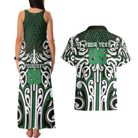Custom Aotearoa Ngai Tahu Couples Matching Tank Maxi Dress and Hawaiian Shirt Maori Tribal Pattern Mix Poutama