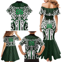 Custom Aotearoa Ngai Tahu Family Matching Mermaid Dress and Hawaiian Shirt Maori Tribal Pattern Mix Poutama