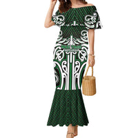 Custom Aotearoa Ngai Tahu Family Matching Mermaid Dress and Hawaiian Shirt Maori Tribal Pattern Mix Poutama