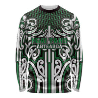 Custom Aotearoa Ngai Tahu Long Sleeve Shirt Maori Tribal Pattern Mix Poutama