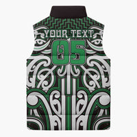 Custom Aotearoa Ngai Tahu Sleeveless Puffer Jacket Maori Tribal Pattern Mix Poutama