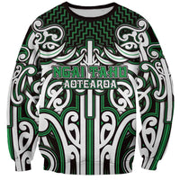 Custom Aotearoa Ngai Tahu Sweatshirt Maori Tribal Pattern Mix Poutama