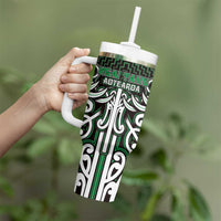 Custom Aotearoa Ngai Tahu Tumbler With Handle Maori Tribal Pattern Mix Poutama