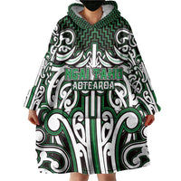 Custom Aotearoa Ngai Tahu Wearable Blanket Hoodie Maori Tribal Pattern Mix Poutama
