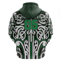 Custom Aotearoa Ngai Tahu Zip Hoodie Maori Tribal Pattern Mix Poutama
