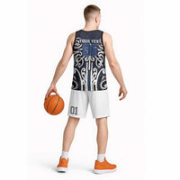 Custom Aotearoa Ngati Tuwharetoa Basketball Jersey Maori Tribal Pattern Mix Poutama LT05 - Polynesian Pride