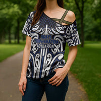 Custom Aotearoa Ngati Tuwharetoa Cross Shoulder Shirt Maori Tribal Pattern Mix Poutama LT05 - Polynesian Pride