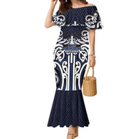 Custom Aotearoa Ngati Tuwharetoa Family Matching Mermaid Dress and Hawaiian Shirt Maori Tribal Pattern Mix Poutama