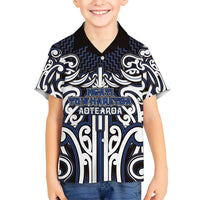 Custom Aotearoa Ngati Tuwharetoa Family Matching Off The Shoulder Long Sleeve Dress and Hawaiian Shirt Maori Tribal Pattern Mix Poutama