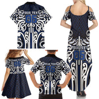 Custom Aotearoa Ngati Tuwharetoa Family Matching Summer Maxi Dress and Hawaiian Shirt Maori Tribal Pattern Mix Poutama
