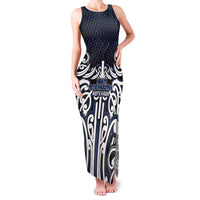 Custom Aotearoa Ngati Tuwharetoa Family Matching Tank Maxi Dress and Hawaiian Shirt Maori Tribal Pattern Mix Poutama
