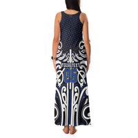 Custom Aotearoa Ngati Tuwharetoa Family Matching Tank Maxi Dress and Hawaiian Shirt Maori Tribal Pattern Mix Poutama