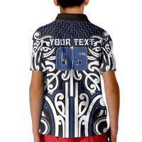 Custom Aotearoa Ngati Tuwharetoa Kid Polo Shirt Maori Tribal Pattern Mix Poutama