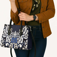 Custom Aotearoa Ngati Tuwharetoa Leather Bag Maori Tribal Pattern Mix Poutama