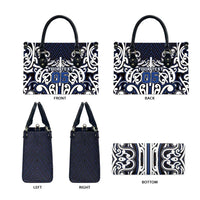 Custom Aotearoa Ngati Tuwharetoa Leather Bag Maori Tribal Pattern Mix Poutama