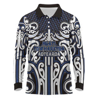 Custom Aotearoa Ngati Tuwharetoa Long Sleeve Polo Shirt Maori Tribal Pattern Mix Poutama
