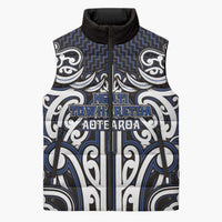 Custom Aotearoa Ngati Tuwharetoa Sleeveless Puffer Jacket Maori Tribal Pattern Mix Poutama