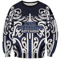 Custom Aotearoa Ngati Tuwharetoa Sweatshirt Maori Tribal Pattern Mix Poutama