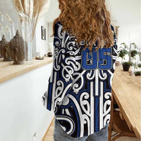 Custom Aotearoa Ngati Tuwharetoa Women Casual Shirt Maori Tribal Pattern Mix Poutama