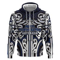 Custom Aotearoa Ngati Tuwharetoa Zip Hoodie Maori Tribal Pattern Mix Poutama