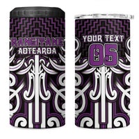 Custom Aotearoa Rangitane 4 in 1 Can Cooler Tumbler Maori Tribal Pattern Mix Poutama