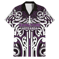 Custom Aotearoa Rangitane Family Matching Off Shoulder Short Dress and Hawaiian Shirt Maori Tribal Pattern Mix Poutama