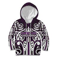 Custom Aotearoa Rangitane Kid Hoodie Maori Tribal Pattern Mix Poutama