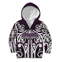 Custom Aotearoa Rangitane Kid Hoodie Maori Tribal Pattern Mix Poutama