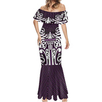 Custom Aotearoa Rangitane Mermaid Dress Maori Tribal Pattern Mix Poutama