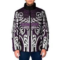 Custom Aotearoa Rangitane Padded Jacket Maori Tribal Pattern Mix Poutama