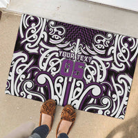 Custom Aotearoa Rangitane Rubber Doormat Maori Tribal Pattern Mix Poutama