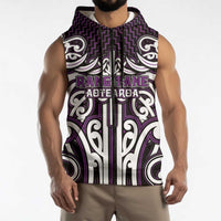 Custom Aotearoa Rangitane Sleeveless Zip Hoodie Maori Tribal Pattern Mix Poutama LT05 - Polynesian Pride