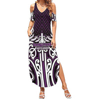 Custom Aotearoa Rangitane Summer Maxi Dress Maori Tribal Pattern Mix Poutama