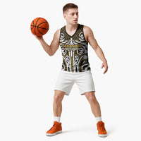 Custom Aotearoa Taranaki Basketball Jersey Maori Tribal Pattern Mix Poutama LT05 - Polynesian Pride