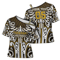 Custom Aotearoa Taranaki Cross Shoulder Shirt Maori Tribal Pattern Mix Poutama LT05 - Polynesian Pride