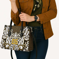 Custom Aotearoa Taranaki Leather Bag Maori Tribal Pattern Mix Poutama