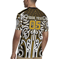 Custom Aotearoa Taranaki Rugby Jersey Maori Tribal Pattern Mix Poutama