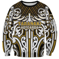 Custom Aotearoa Taranaki Sweatshirt Maori Tribal Pattern Mix Poutama