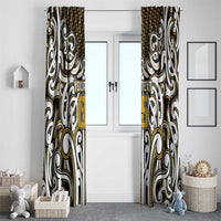 Custom Aotearoa Taranaki Window Curtain Maori Tribal Pattern Mix Poutama