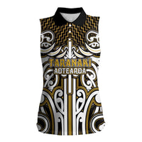 Custom Aotearoa Taranaki Women Sleeveless Polo Shirt Maori Tribal Pattern Mix Poutama LT05 Female Yellow - Polynesian Pride